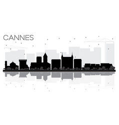 Cannes France City Skyline Black And White