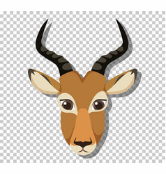 Cute Impala Head In Flat Cartoon Style