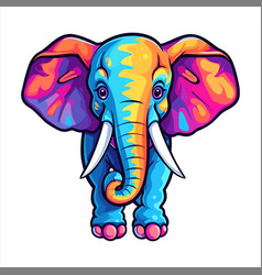 Elephant Colorful Watercolor Cartoon Kawaii