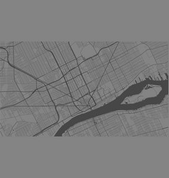 Grey Background Map Detroit City Area Streets