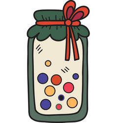 Hand Drawn Christmas Candy In A Jar