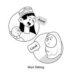 Mom Talking With Kids Doodle Mini