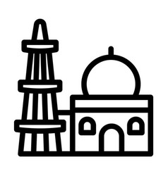 Qutub Minar Thick Line Icon For Personal