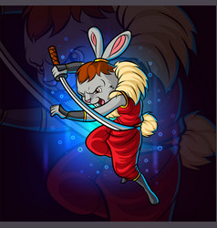 Samurai Rabbit Esport Mascot Design