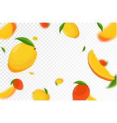 Flying Mango Seamless Pattern Background