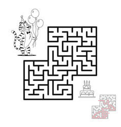 Maze Game For Kids With Solution Tiger And Cake