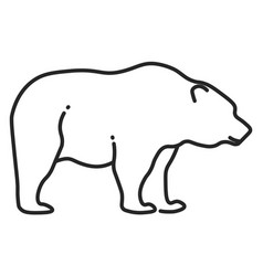 Bear Line Icon Woodland Wild Animal Nature