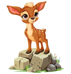 Cute Young Deer On A Stone Backdrop