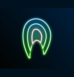 Glowing Neon Line Fish Steak Icon Isolated