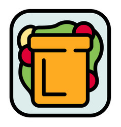 School Sandwich Icon Flat