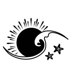 Big Wave And Sun Graphic Symbol