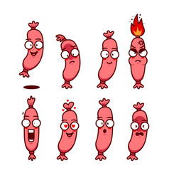 Cute Sausage Wiener Snack Fast Food Cartoon