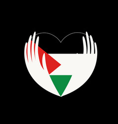 Palestine Flag Heart With Hands Middle East