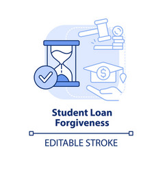 Student Loan Forgiveness Light Blue Concept Icon