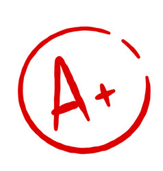 A Plus Red Grade Mark School Excellent Test