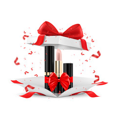 Colored Lipstick Or Lip Gloss Inside Open Gift