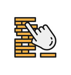 Jenga Board Games Flat Color Line Icon