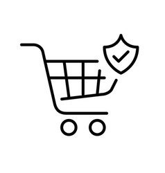 Shopping Cart And Shield With Checkmark Secure