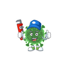 Smart Plumber Worker Wuhan Coronavirus Cartoon