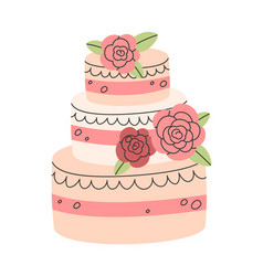 Wedding Cake With Flowers