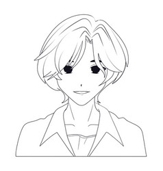 Anime Boy Avatar Line Style