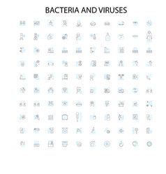 Bacteria And Viruses Icons Signs Outline Symbols