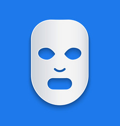 Paper Cut Facial Cosmetic Mask Icon Isolated