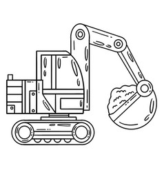 Construction Excavator Isolated Coloring Page