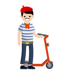 Young French Man With Scooter