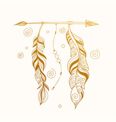 Decorative Abstract Boho Arrow And Quill