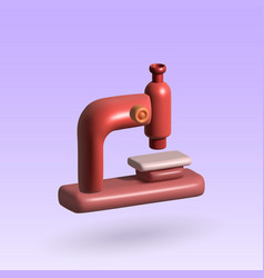 Microscope Isolated 3d Icon Red 3d