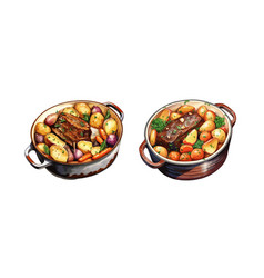 Pot Roast Clipart Isolated