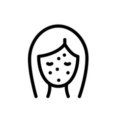 Woman With Acne Outline Icon