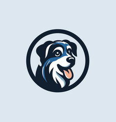 A Dog Logo With A Blue Circle