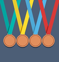 Many Bronze Medals With Colorful Ribbon