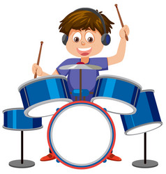 A Boy Playing Drums