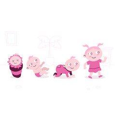 Flat Design Stages Baby Girl Pack