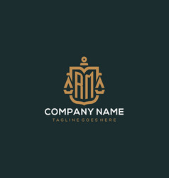 Initial Rm Logo For Law Firm With Luxury Modern