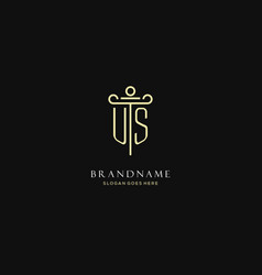 Luxury Modern Monogram Us Logo For Law Firm