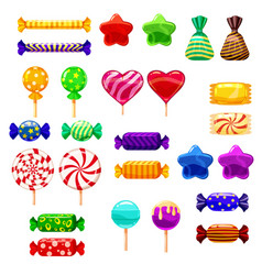 Set single cartoon candies lollipop candy Vector Image