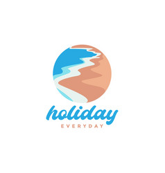 Abstract Coast Beach Day Holiday Logo Design