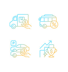 Corporate Perks At Work Gradient Linear Icons Set