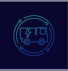 Electric Truck Icon Linear Design