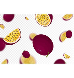 Falling Juicy Ripe Passion Fruit Isolated