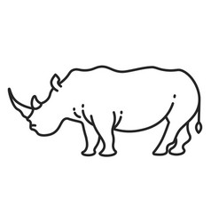 Rhinoceros Line Icon African Wildlife Symbol