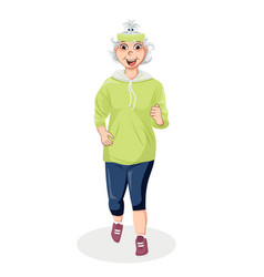 Elderly Woman On Jogging Middle Aged