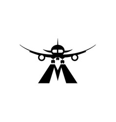 M Logo Airplane Design Abstract