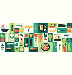 Abstract Geometric Organic Vegetable Food