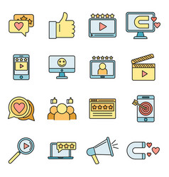 Engaging Content Digital Icons Set Color