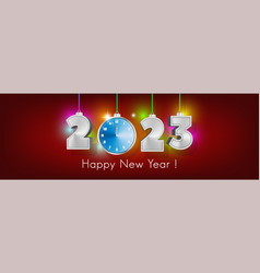 Happy New Year Holiday Banner 3d Numbers 2023